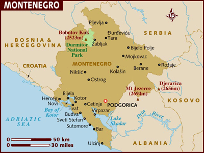 montenegrocarte1 Forum Montenegro (Crna Gora   Црна Гора) :  bien voyager au Montenegro