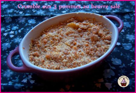 Crumble aux 3 pommes et beurre salé