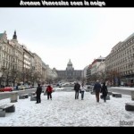 avenue venceslas sous la neige prague 150x150 Place Venceslas Václavské náměstí à Novo Mesto (Visiter Prague) 