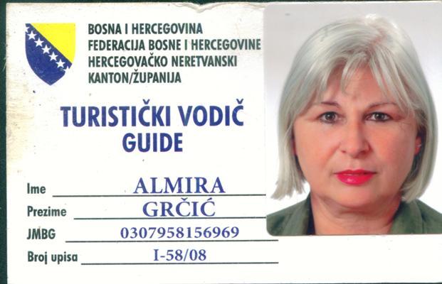 Almira Grcic, guide francophone à Mostar et en Bosnie Herzégovine Almira Grcic licence Guide Croatie Bosnie Serbie Mac%C3%A9doine Montenegro Almira Grcic, guide francophone à Mostar et en Bosnie Herzégovine