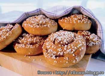 Kanelbullar ou Kanelbulle, petits gâteaux à la cannelle (Recette suedoise)
