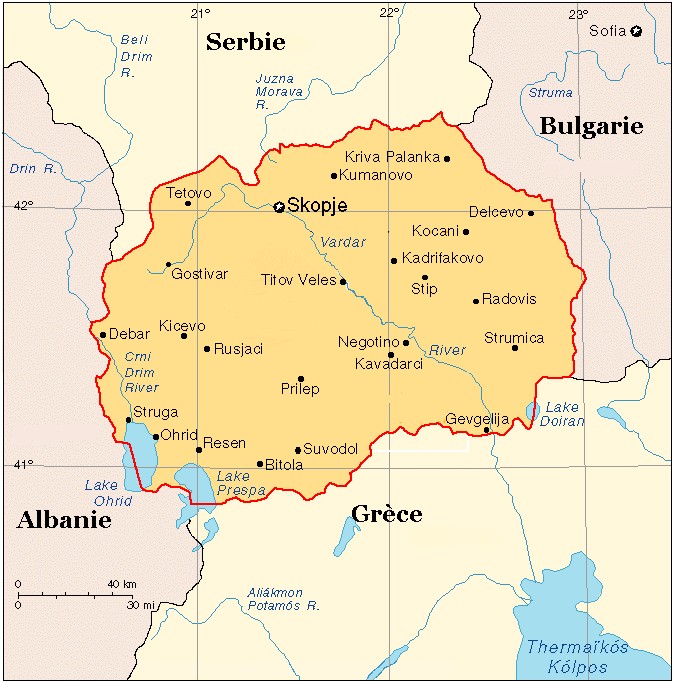 Carte de Macédoine (MK FYROM)