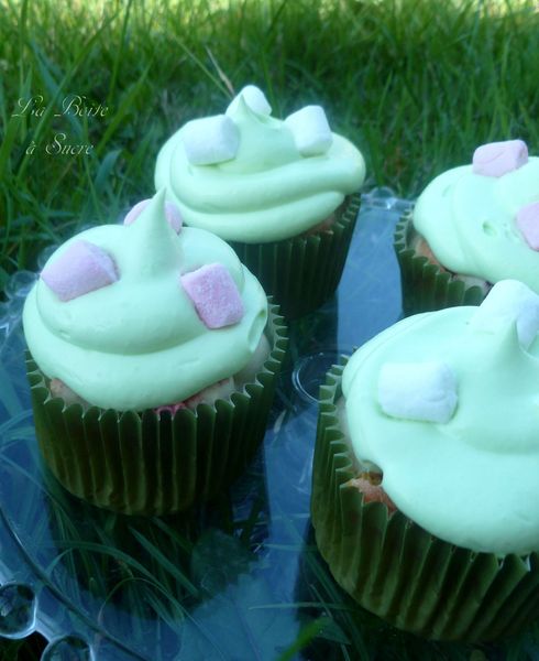 Cupcakes pandan guimauves