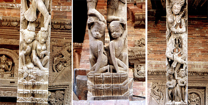 panauti sculptures en bois nepal