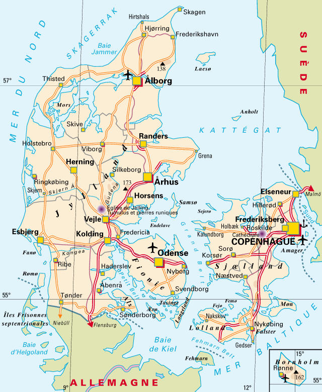 carte Danemark