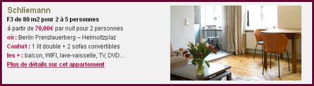 Appartement Berlin logement Schliemann