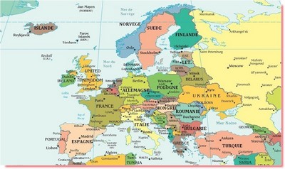 vacances en Europe Carte