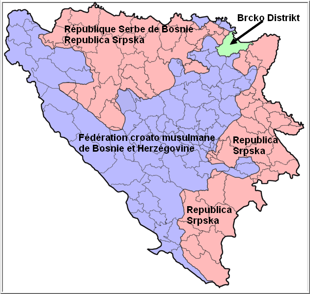 Bosnie herzégovine carte entites