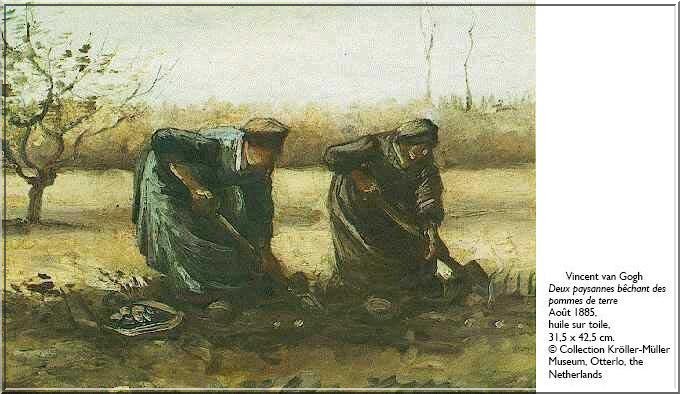 Van gogh deux paysannes bechant des pommes de terre