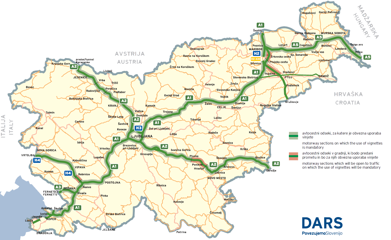 carte autoroute slovenie
