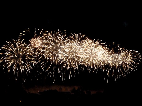 feu artifice carcassonne 2011 gerbes blanches
