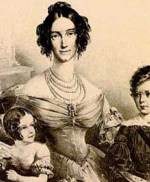 Marie Ludovica Wihlemine mère de l'impératrice sissi avec Louis Guillaume et Hélène