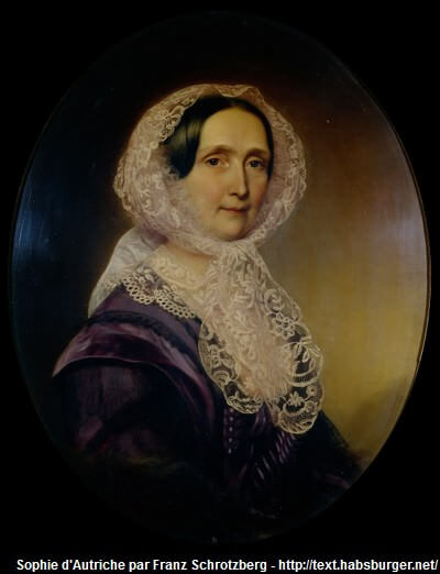 Sophie de Wilhelmine de Wittelsbach, duchesse de baviere et archiduchsesse d'Autriche, mère de francois-joseph 1er empereur d'Autriche