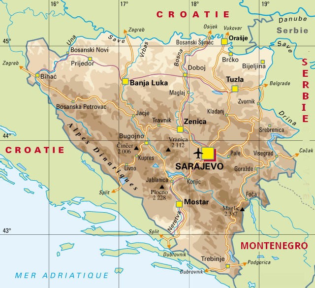 carte bosnie herzegovine