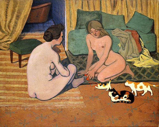 femmes nues aux chats felix valloton