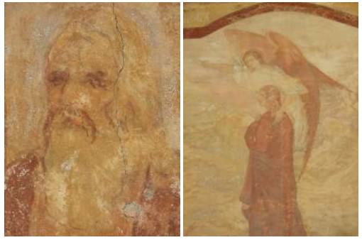 Détails de personnages sur les fresques Monastère de la Transfiguration Bulgarie