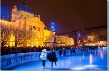 Patinoire en plein air de Zagreb a Noel