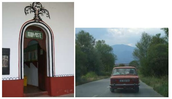 Poste du monastère rila et route bulgare
