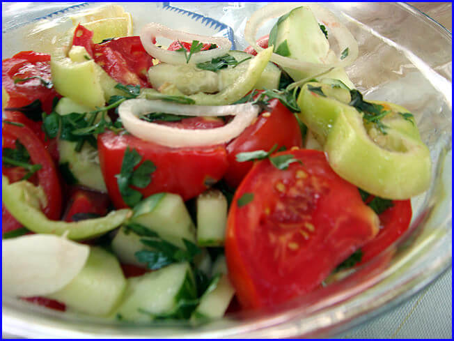 Arménie salade tomates concombres