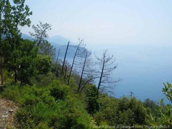 Randonnée avec point de vue sur la côte de Cinque Terre