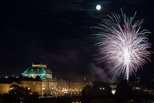 Nouvel An à Prague feu d'artifice