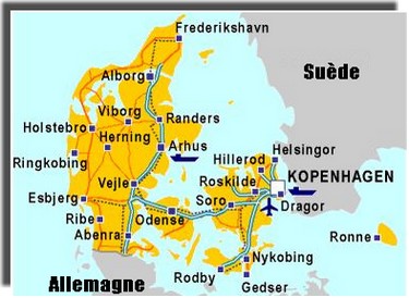 carte touristique du danemark