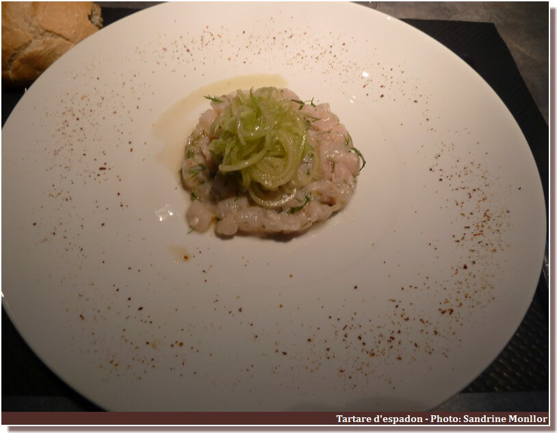 Restaurant le Four Castelnaudary tartare d'espadon