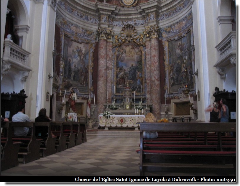 dubrovnik eglise saint ignace de loyola choeur
