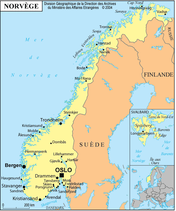 Carte Norvège
