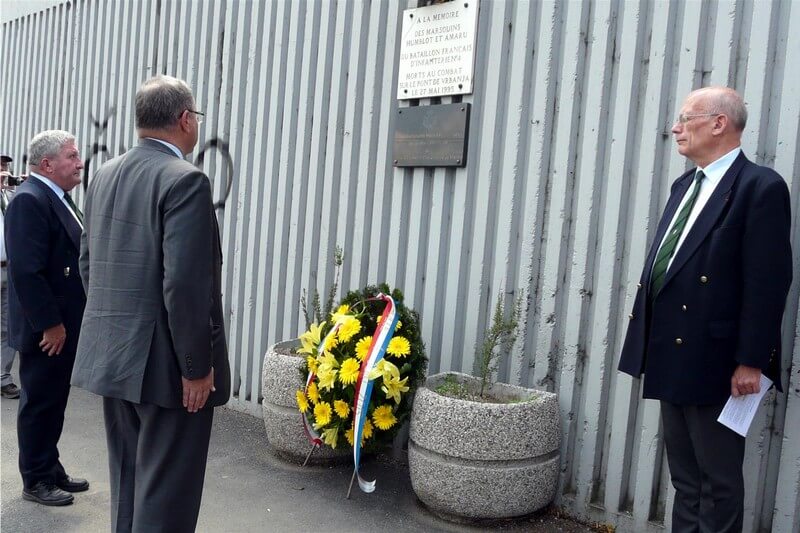 Cérémonie en mémoire des soldats français morts à Sarajevo Pont de Vrbanja