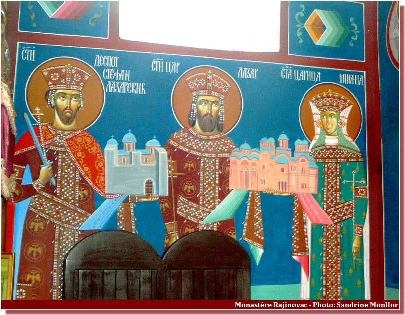 Monastere Rajinovac fresque dediée aux monasteres médievaux orthodoxes