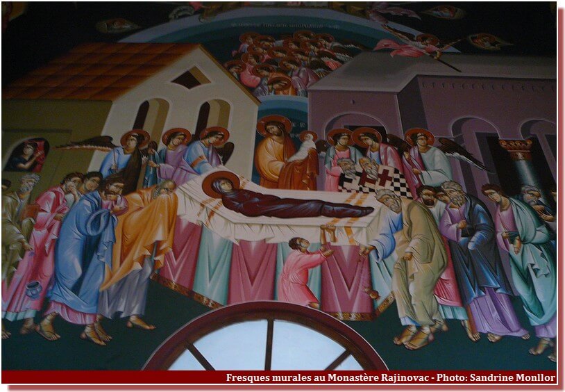 Monastère Rajinovac fresque murale mort du Christ