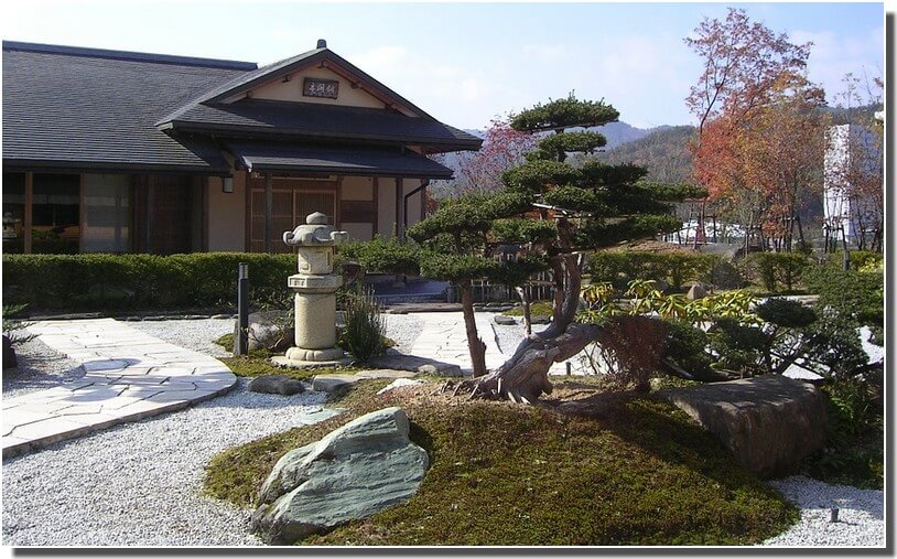 Jardin Maison de thé au Japon