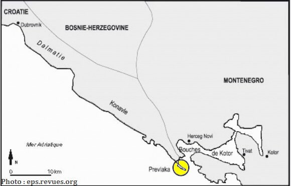 localisation frontière Croatie Montenegro