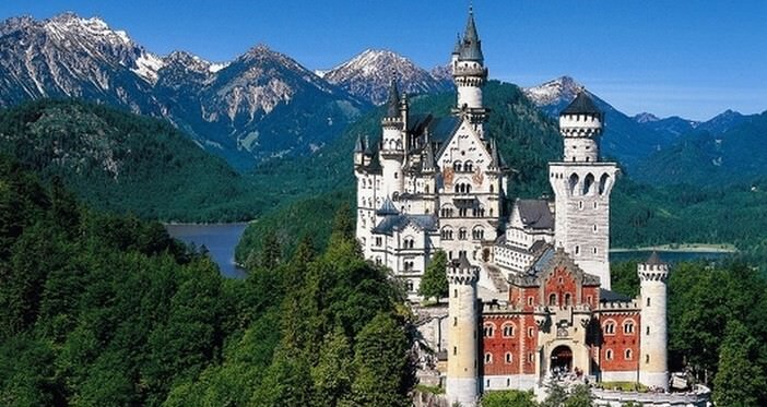 Autocollant Louis II Roi De Bavière - Château De Berg / Neuschwanstein 1886