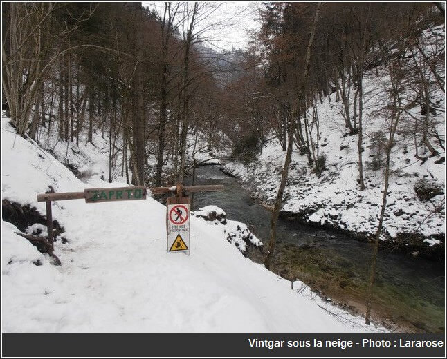 Gorges Vintgar en hiver accès interdit