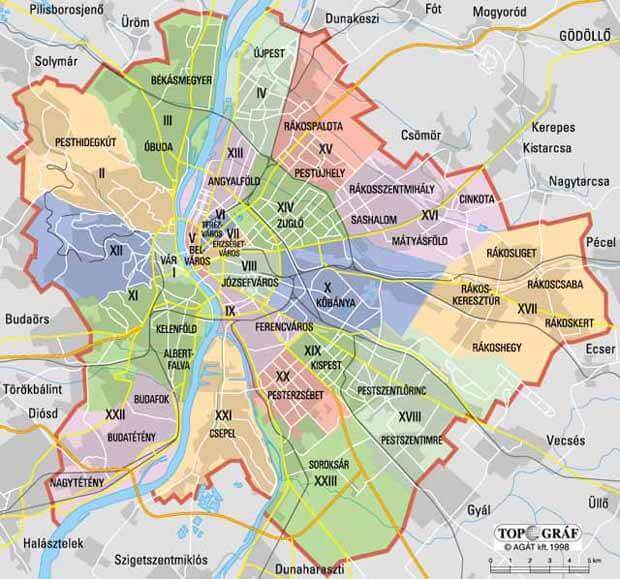 plan budapest arrondissements