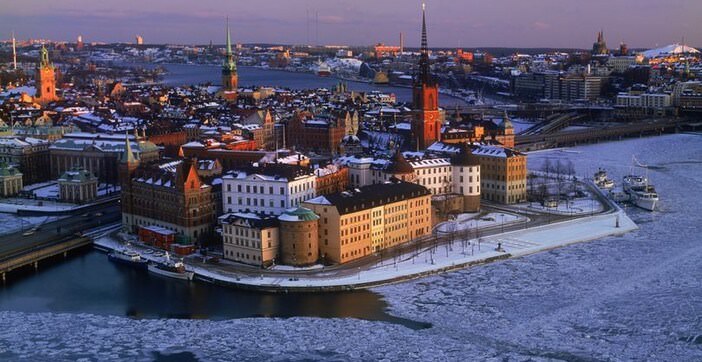 riddarholmen vieille ville de stockholm en hiver