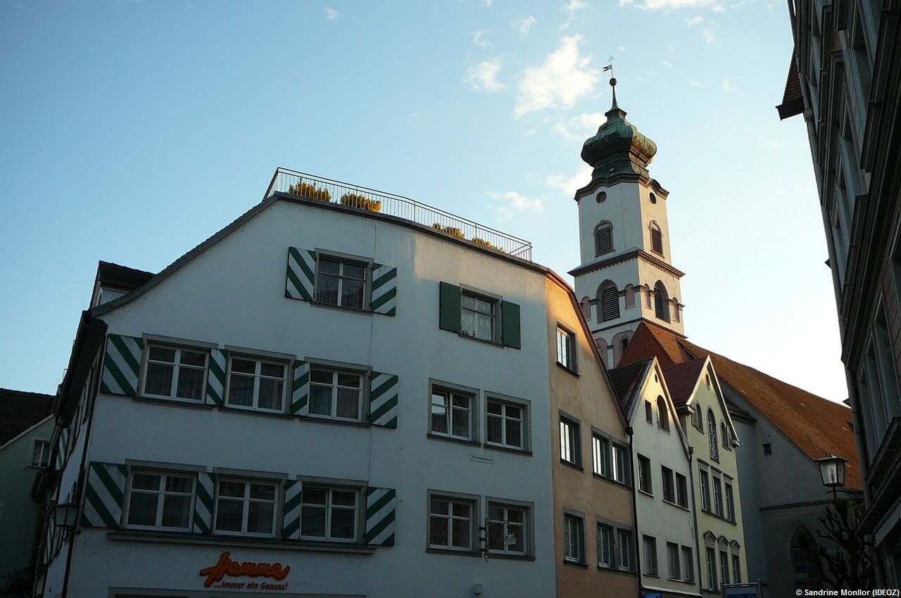 Clocher d'une église dans le centre de Lindau