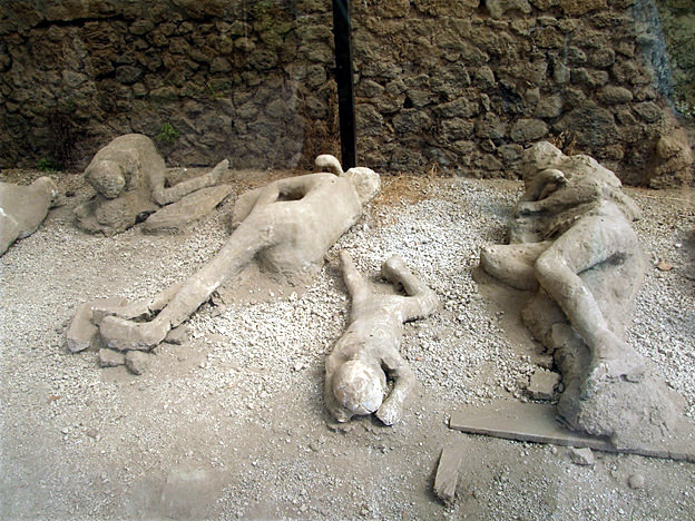 Pompei  moulages des corps