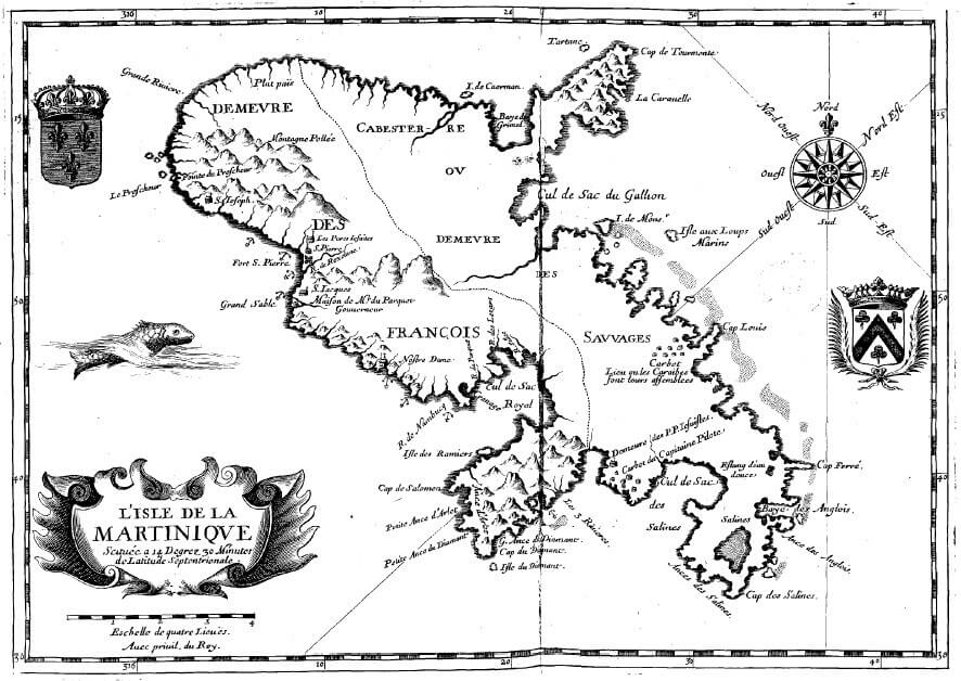 Carte de la Martinique Du Tertre 1654