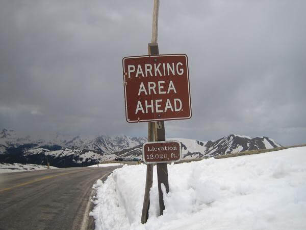 Rocky Mountain national park parking area