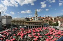 Marché de Dolac Zagreb vu d'en haut