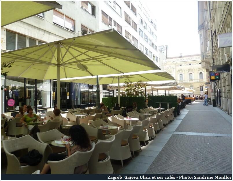 Zagreb terrasses de cafés à Gajeva Ulica
