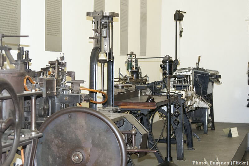Machines du musée de l'imprimerie de Gutenberg