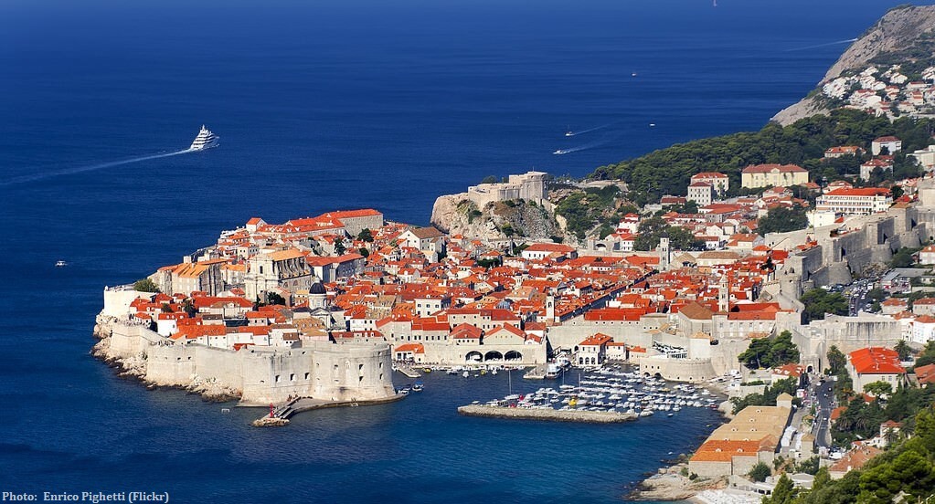 Vieille ville de Dubrovnik vu des hauteurs
