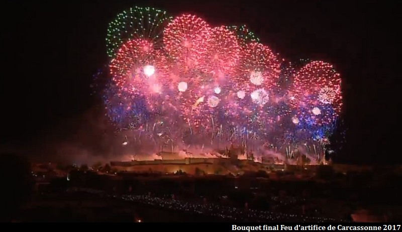Bouquet final feu d'artifice de Carcassonne 2017