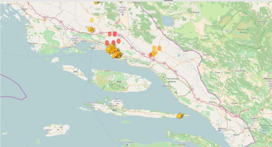 incendies en croatie près de split juillet 2017