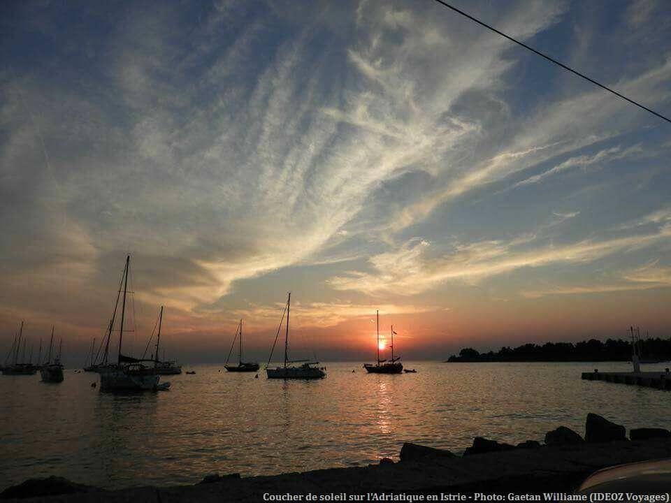 Coucher de soleil sur l'Adriatique en Istrie
