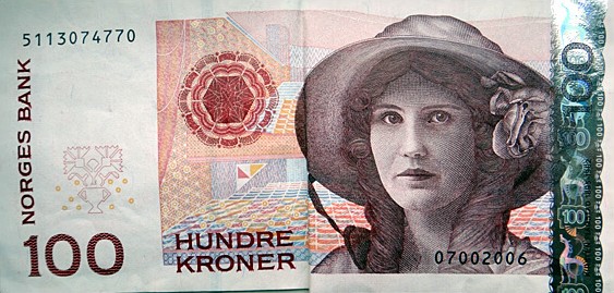 billet 100 couronnes norvégiennes